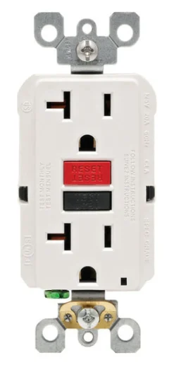 Leviton SmartlockPro 20 amps 125 V Duplex White GFCI Outlet 5-20R 1 pk