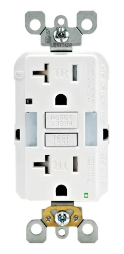 Leviton SmartlockPro 20 amps 125 V Duplex White GFCI Outlet 5-20R 1 pk