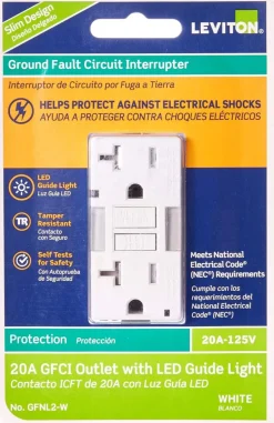 Leviton SmartlockPro 20 amps 125 V Duplex White GFCI Outlet 5-20R 1 pk