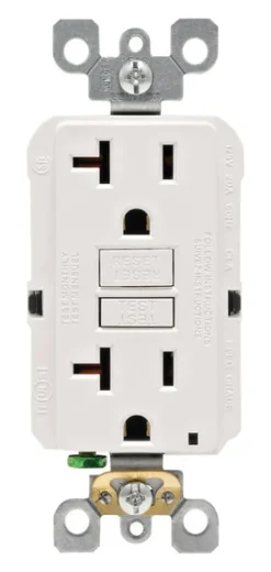 Leviton SmartlockPro 20 amps 125 V Duplex White GFCI Outlet 5-20R 1 pk