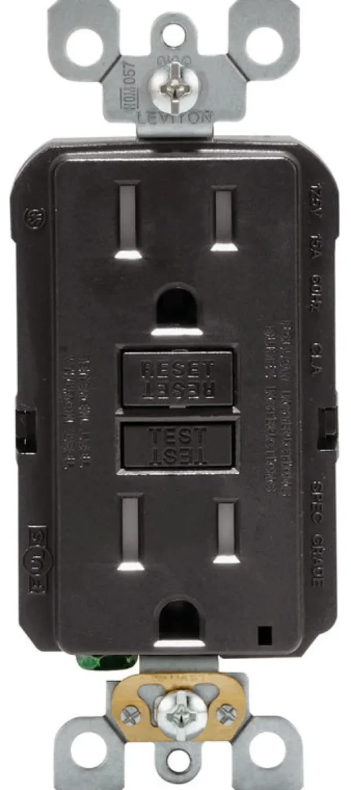 Leviton SmartlockPro 15 amps 125 V Duplex Black GFCI Outlet 5-15R 1 pk