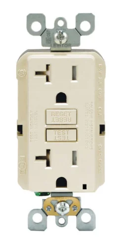 Leviton SmartlockPro 20 amps 125 V Duplex Light Almond GFCI Outlet 5-20R 1 pk
