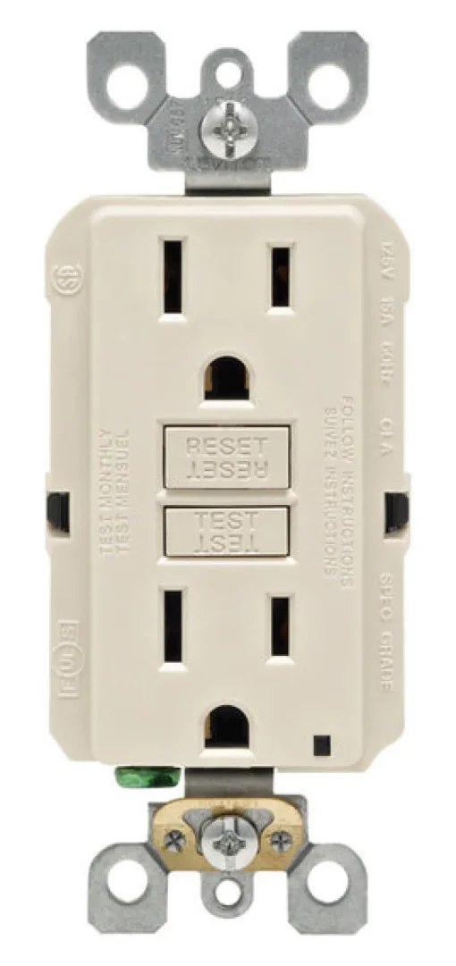 Leviton SmartlockPro 15 amps 125 V Duplex Light Almond GFCI Outlet 5-15R 1 pk