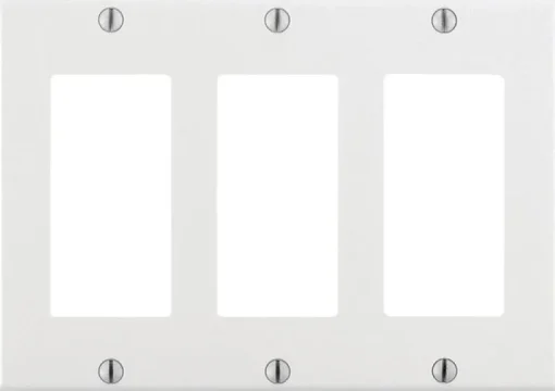 Leviton White 3 gang Plastic GFCI/Rocker Wall Plate 1 pk (Pack of 10)