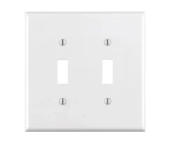 Leviton White 2 gang Thermoset Plastic Toggle Wall Plate 1 pk