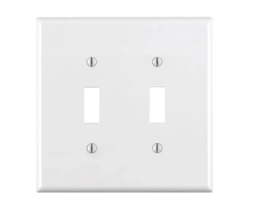 Leviton White 2 gang Thermoset Plastic Toggle Wall Plate 1 pk