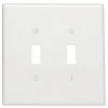 Leviton White 2 gang Thermoset Plastic Toggle Wall Plate 1 pk