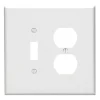 Leviton White 2 gang Thermoset Plastic Duplex/Toggle Wall Plate 1 pk