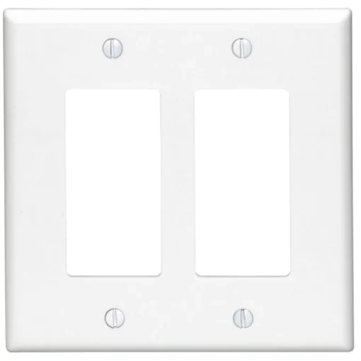 Leviton White 2 gang Thermoset Plastic Decorator Wall Plate 1 pk