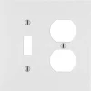 Leviton White 2 gang Thermoplastic Nylon Duplex/Toggle Wall Plate 1 pk
