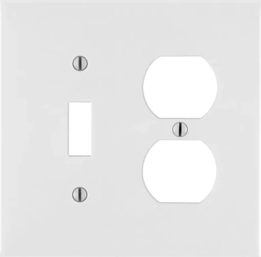 Leviton White 2 gang Thermoplastic Nylon Duplex/Toggle Wall Plate 1 pk