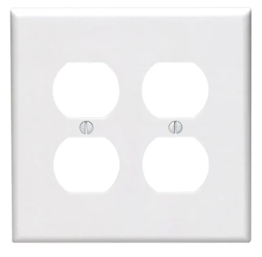 Leviton White 2 gang Thermoset Plastic Duplex Wall Plate 1 pk