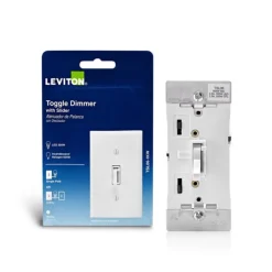Leviton White 600 W Toggle Dimmer Switch 1 pk