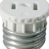 Leviton White Plastic 15A 125V 660W Medium Base Socket Adapter
