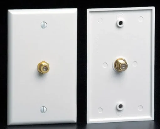 Leviton White Plastic Coax/Phone Telephone/Video Wall Plate 1 pk