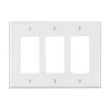 Leviton White Thermoplastic Nylon Decora/GFCI Wall Plate 3 gang