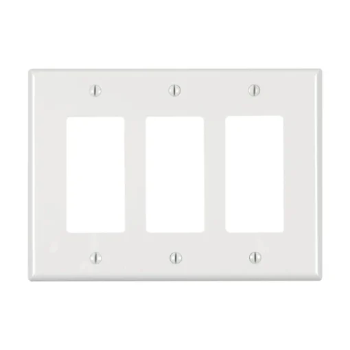 Leviton White Thermoplastic Nylon Decora/GFCI Wall Plate 3 gang
