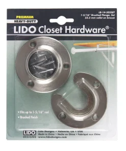 Lido 1-5/16 in. D Brushed Steel Closet Flange Set