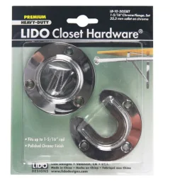 Lido 1-1/4 in. L X 1-5/16 in. D Polished Chrome Steel Closet Flange Set