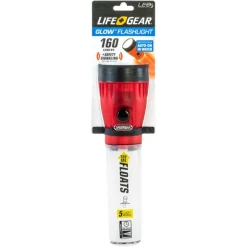 Life Gear Glow 12 lumens Red LED Flashlight AA Battery