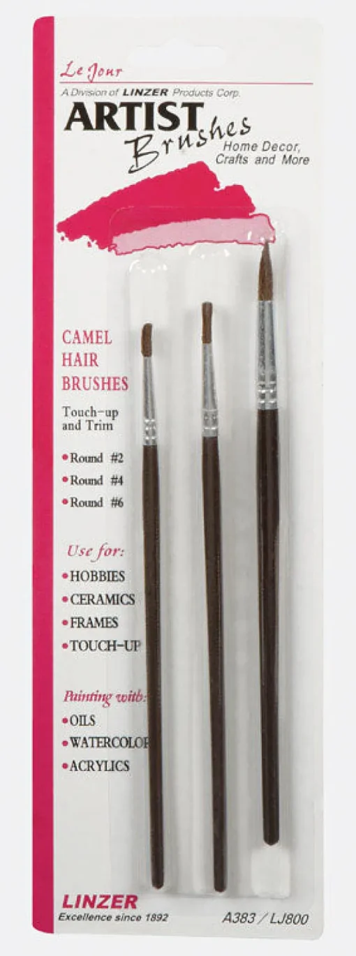 Linzer No. 2, 4, 6 W Round Artist Paint Brush Set (Pack of 12)