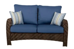 Living Accents 8799330 Blue 4 Piece Living Accents Charleston Dining Set With Brown Frame