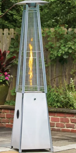 Living Accents 40000 BTU Propane Stainless Steel Pyramid Patio Heater 500 sq ft