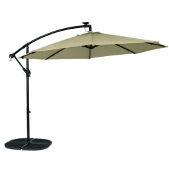 Living Accents 10 ft. Tiltable Tan Offset Umbrella