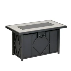 Living Accents 24 in. W Steel Rectangular Propane Fire Table