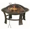 Living Accents 29 in. W Steel Round Wood Fire Pit