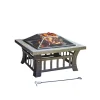 Living Accents 30 in. W Steel Square Wood Fire Pit