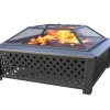 Living Accents 35 in. W Steel Square Wood Fire Pit
