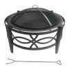 Living Accents 35 in. W Steel Round Wood Fire Pit