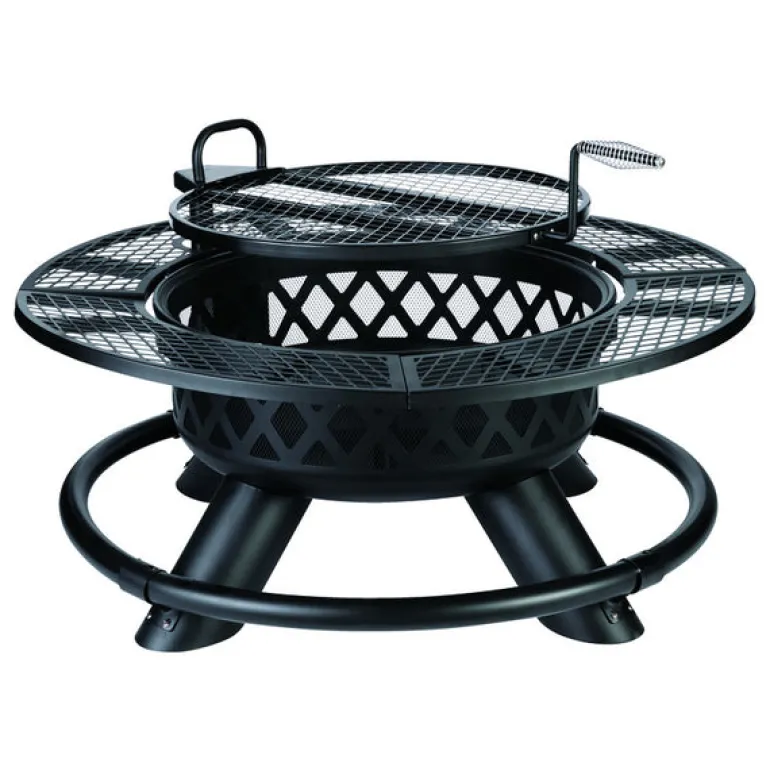 Living Accents 47.24 in. W Steel Ranch Round Wood Fire Pit