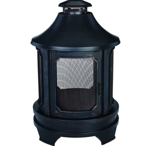 Living Accents Old World Wood Steel Outdoor Fireplace 45 in. H x 29.5 in. D x 29.5 in. W