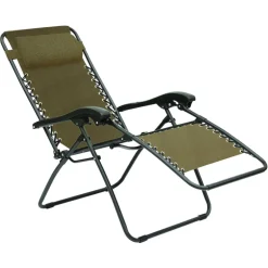 Living Accents 1 person Black Steel Relaxer Chair Taupe