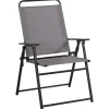 Living Accents Black Powder Coated Steel Frame & Fabric Seat Sling Chair 250 lbs. Capacity