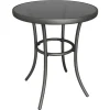 Living Accents Black Round Glass Bistro Table