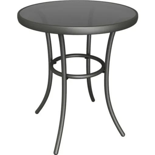 Living Accents Black Round Glass Bistro Table