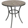 Living Accents Brown Round Stone Bistro Table