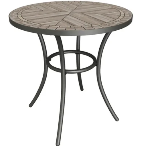 Living Accents Brown Round Stone Bistro Table