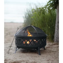 Living Accents Dome Shaped Steel Lattice Coal Fire Pit