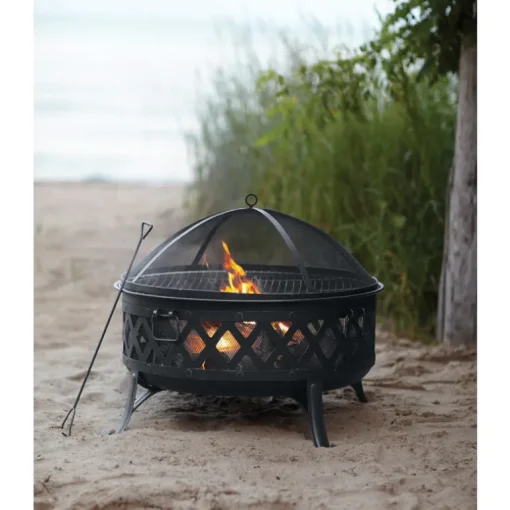 Living Accents Dome Shaped Steel Lattice Coal Fire Pit