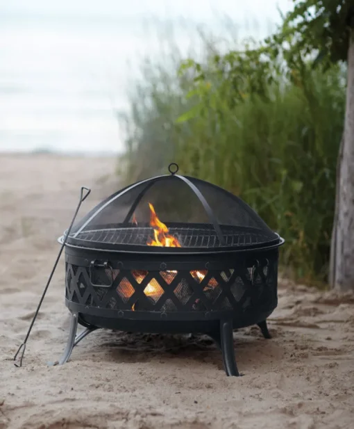 Living Accents Dome Shaped Steel Lattice Coal Fire Pit