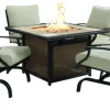 Living Accents Halsted 5 pc Black Steel Fire Pit Chat Set Beige