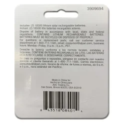 Living Accents Lithium Phosphate Rechargeable Battery 18,500 1000 mAh 3.2V for Solar Powered Lights