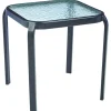 Living Accents Metropolitan Square Black Glass End Table