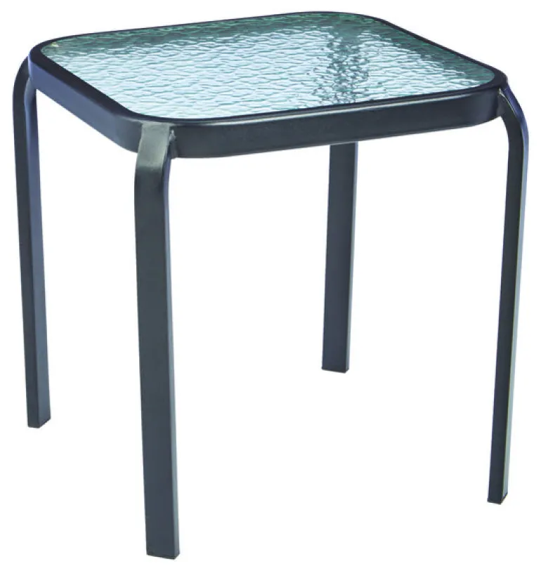 Living Accents Metropolitan Square Black Glass End Table