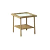 Living Accents Palmaro Tan Square Glass/Steel Side Table