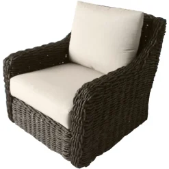 Living Accents Rochdale Brown Wicker Frame Swivel Chair Gray (Pack of 2)
